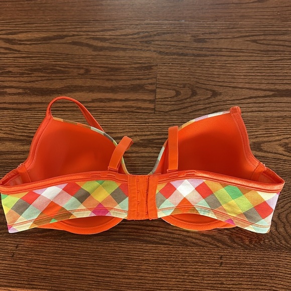 Cacique intimates Plaid underwire plunge Bra light padded cotton spandex 42D - Picture 4 of 10